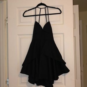 Black, flirty cocktail dress